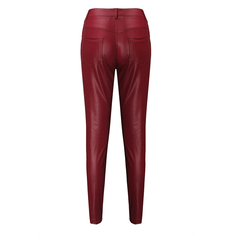 ZANZEA женские сексуальные обтягивающие длинные брюки-карандаши из ПУ кожи