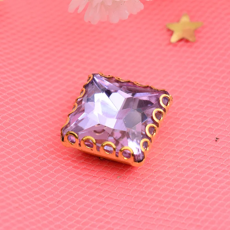 CJSIR 20 шт. квадратное стекло Кристалл пришить на драгоценный камень плоской задней