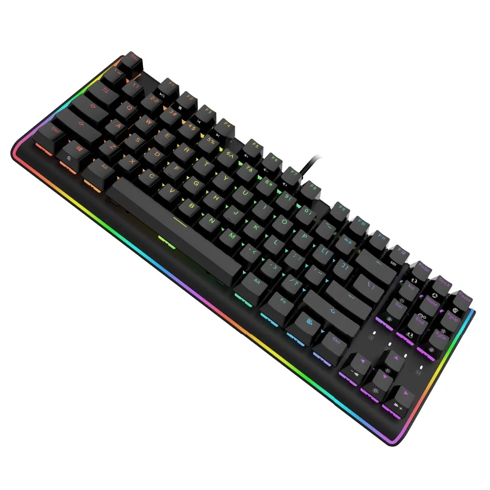 Игровая механическая клавиатура DURGOD 87 клавиш RGB со светодиодной подсветкой