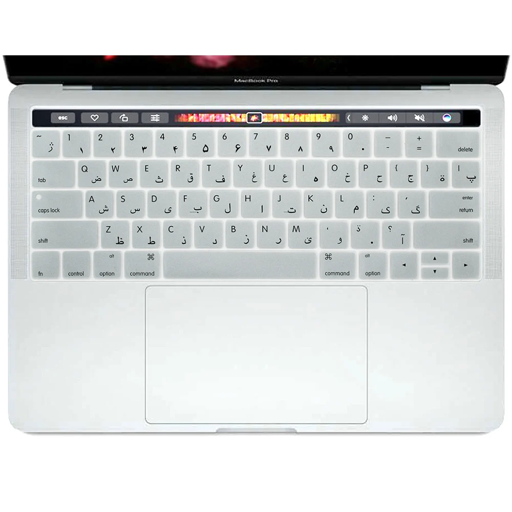 Silver Для нового MacBook Pro 1" A1706 и Pro 15" A1707 с сенсорной панелью Версия США арабский силиконовый чехол для клавиатуры - Цвет: Silver