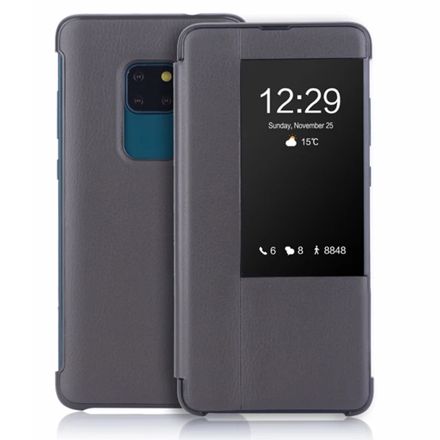 Флип-чехол кожаный чехол для телефона huawei mate 20 Lite Pro X 20Pro 20lite 20X mate 20Pro mate 20X mate 20lite mate 20 чехол Smart View - Цвет: Brown