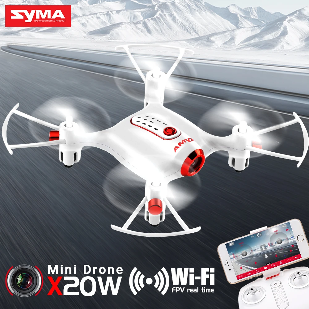 SYMA X20W Радиоуправляемый Дрон с камерой HD RC Квадрокоптер вертолет мини Wifi FPV 2 4G 4CH