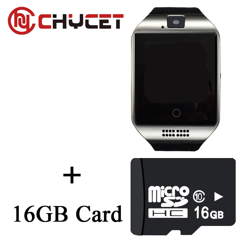 Смарт-часы Q18 Bluetooth с sim-картой TF, умные часы, шагомер, монитор сна, камера для IOS, Android, спортивные часы для мужчин wo men - Цвет: Silver and 16GB Card