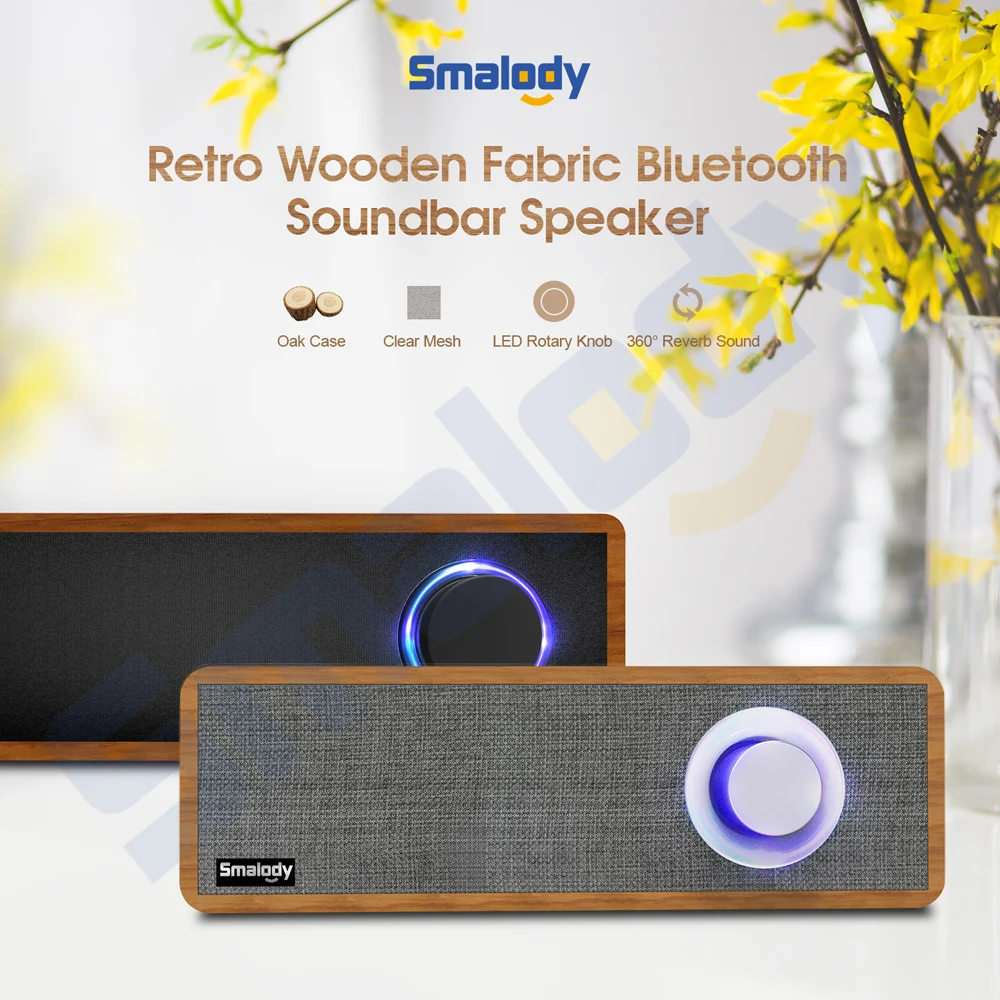 Smalody портативный деревянный беспроводной Bluetooth 4,2+ EDR динамик s стерео мини сабвуфер мультимедиа деревянный динамик музыка громкий динамик