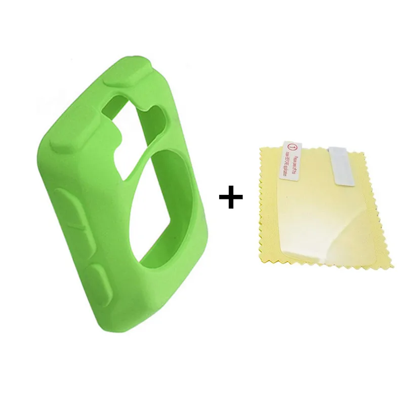 Green Garmin Edge 520/Edge 520 Plus gps универсальный код для езды на велосипеде, настольный гелевый Чехол и защитная пленка для экрана, неоригинальная - Цвет: Green