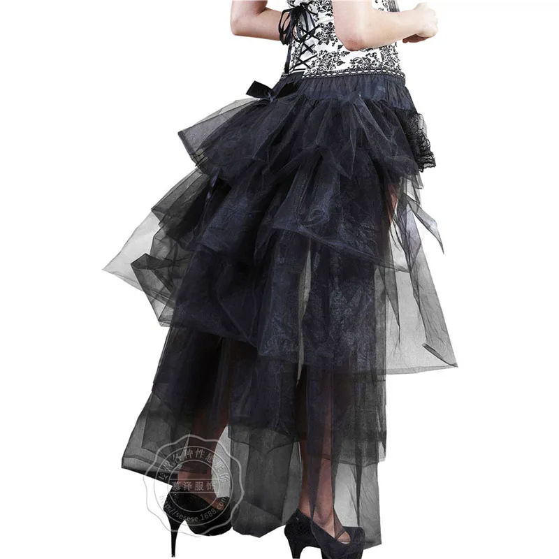 

Steampunk Tulle Lady Tutu Skirt Party Dance Show Carnival Sexy Lace Ball Gown Skirts Ankle-Length Vintage Fashion 200-A761