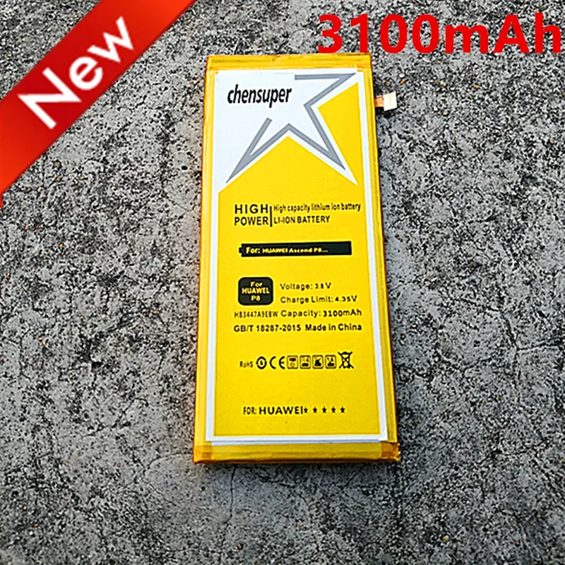 100% Новинка для Huawei P8 HB3447A9EBW 3100 мАч резервная батарея умная фотография + номер