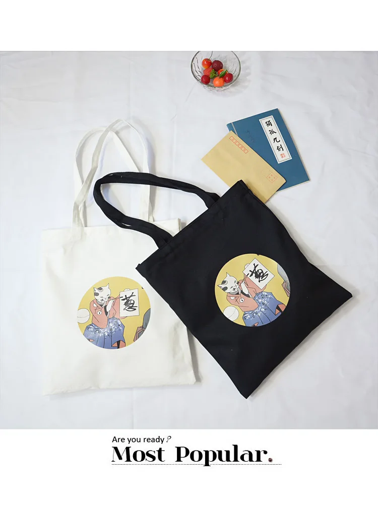 Холщовые сумки с милым котом из мультфильма Новое поступление 2020 популярные