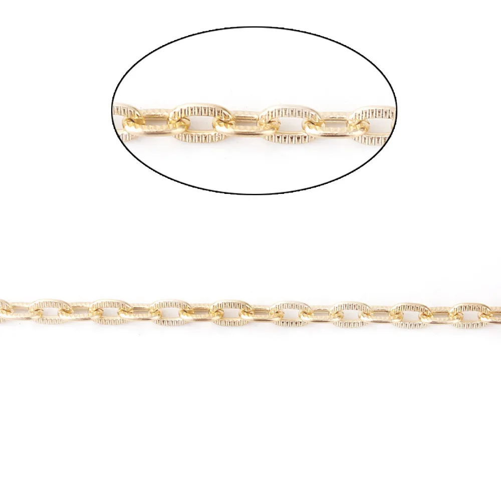 Алюминиевый кабель DoreenBeads светло золотой/серебристый с текстурированной