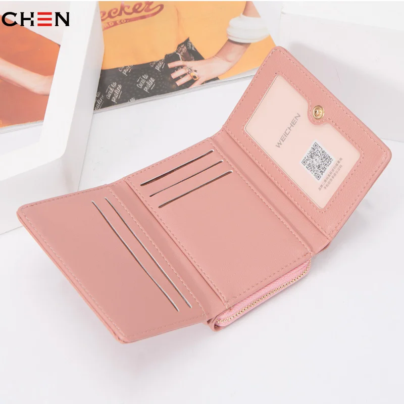 WEICHEN Trifold маленький кошелек для женщин с сердечком женские кошельки женский