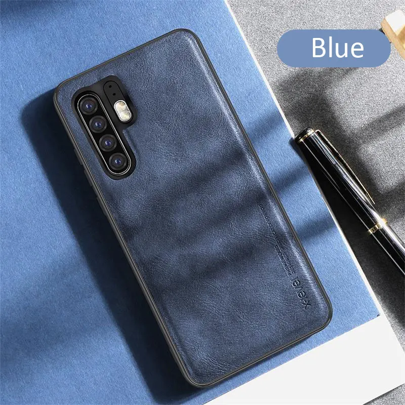 Blue X-Level Винтаж чехол для huawei P30 Pro Ретро X уровень Матовый кожаный защитный чехол в виде ракушки - Цвет: Blue