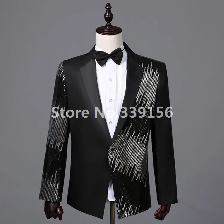 Лидер продаж Для мужчин Театр сценический костюм расшитый пайетками Свадебный