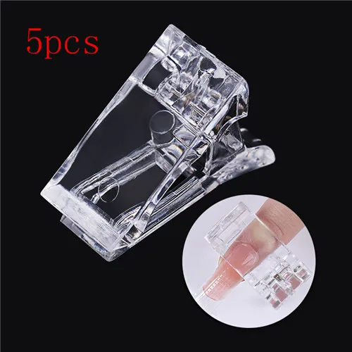5pcs Nail Tips Clip UR SUGAR Poly гель продлевающий половой акт строительство ногтей наконечники зажим палец разборная форма ногтей двойные формы УФ светодиодный пластик строитель поли гель для ногтей - Цвет: 5pcs Nail Tips Clip