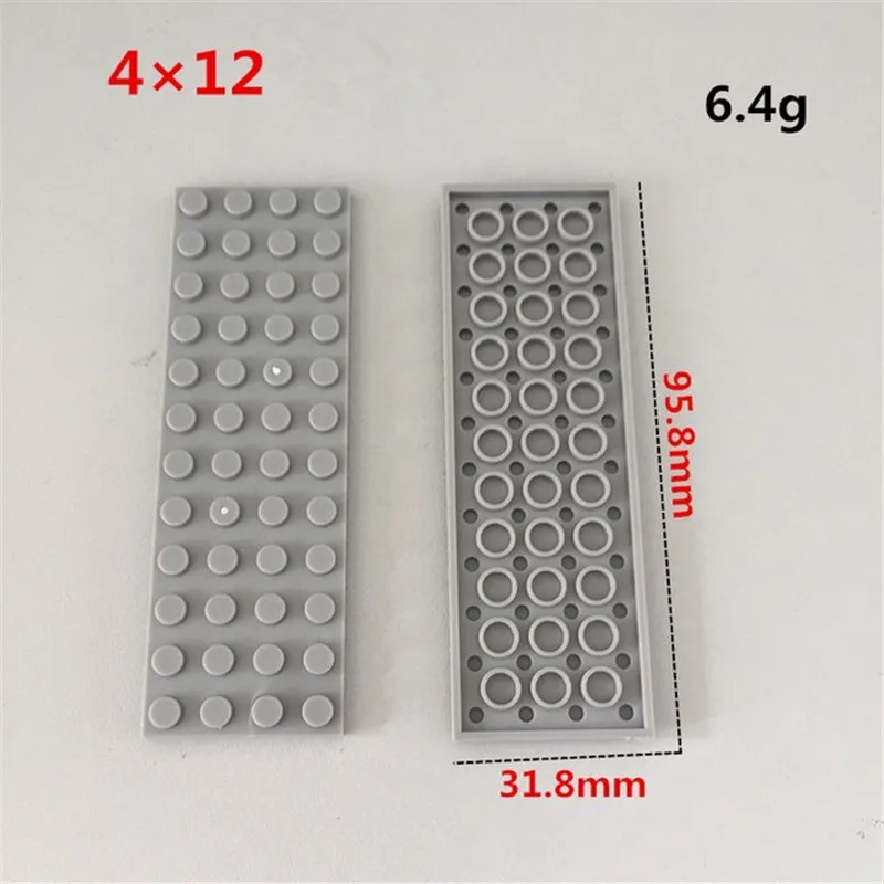 4-12 light gray 100 г/лот, строительные блоки, тонкие кирпичи, 4 размера, совместимы с известными брендами, развивающие игрушки для детей - Цвет: 4-12 light gray