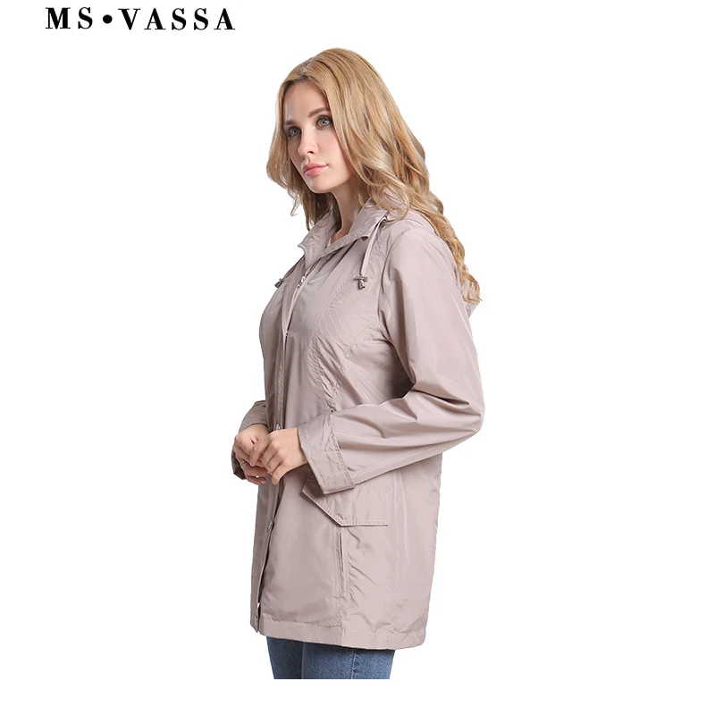 MS VASSA женские куртки 2019 новые весенние пальто размера плюс 6XL 10XL с капюшоном