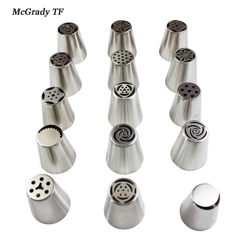 Mac 15 шт. Нержавеющая сталь русский тюльпан глазури трубопроводов сопла подарок