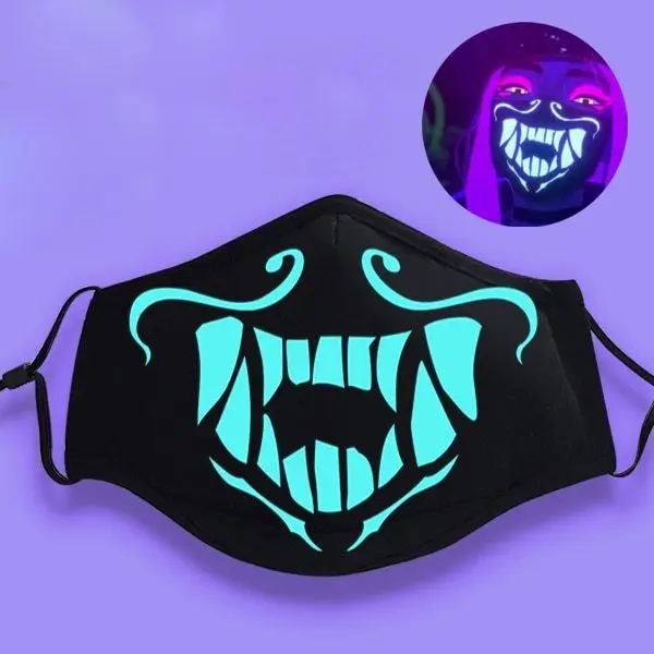 Маска для косплея KDA K/DA Group Akali Rogue маска убийца светящиеся ночники в темноте маски