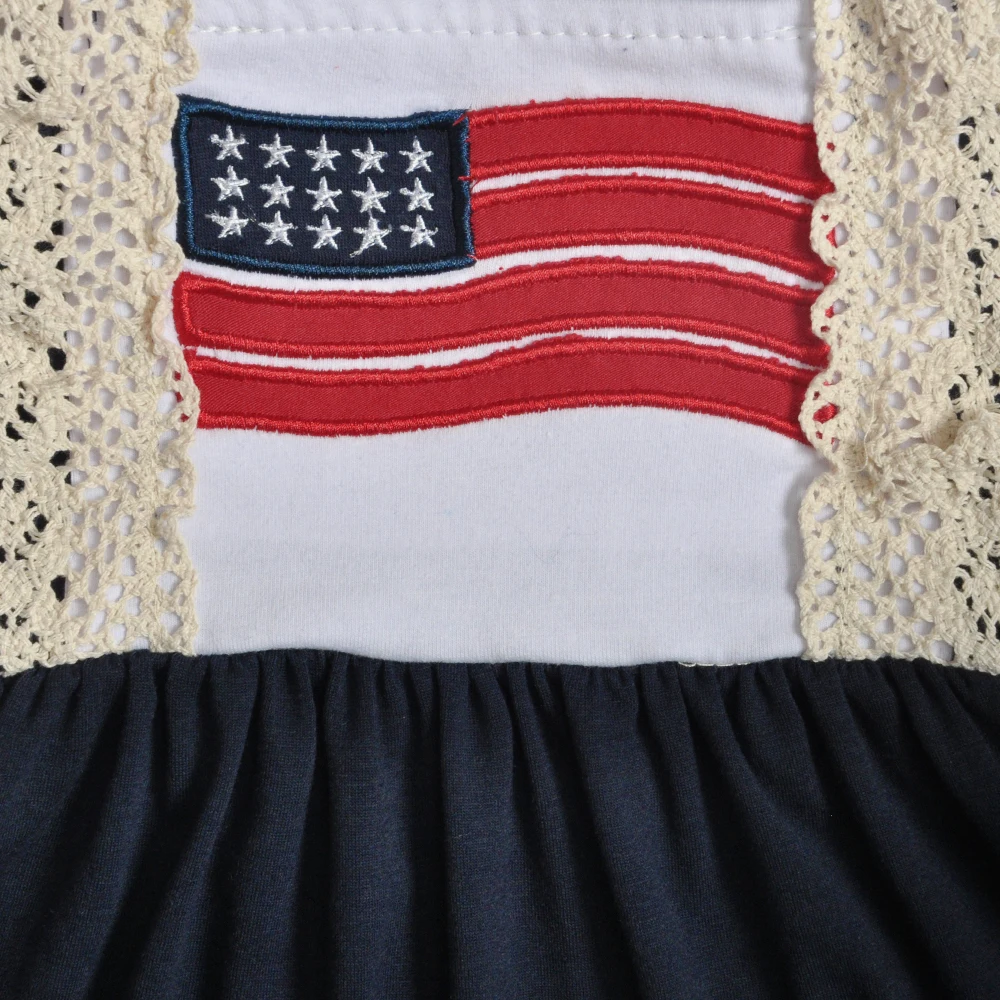 Children Sleeveless Knitted Cotton Dress Baby Girl Boutique Clothing Remake Lace LYQ805-174 | Детская одежда и обувь