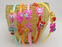 4 assorted colorful cute resin rabbit bear charm headband hair bands for girls
