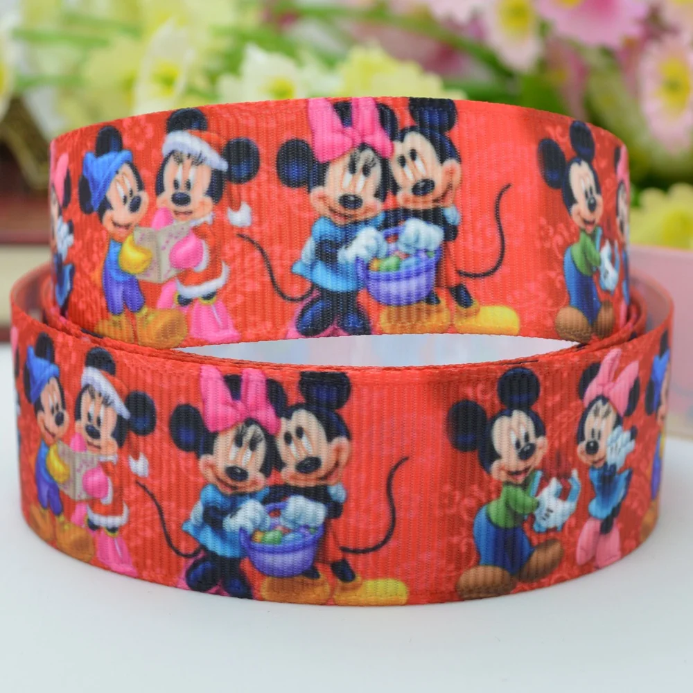 DUWES 7/8 &quot22 мм 2 5 10 20 50 ярдов Микки мультфильм напечатал grosgrain ленты волос лук DIY