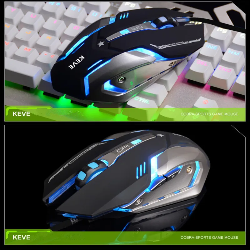 Проводная программируемая макро игровая компьютерная мышь с подсветкой