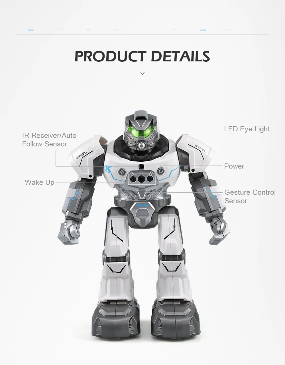 JJRC R5 CADY WILI Интеллектуальный умный робот программируемый автоматический музыкальный танец RC робот и умные часы датчик контроля жестов RC игрушки