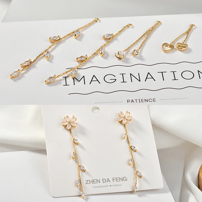 

Минимальный заказ 8 шт./лот украшения из циркона ручной работы подвески из сплава неправильной формы diy Ювелирные серьги Подвески Аксессуар...