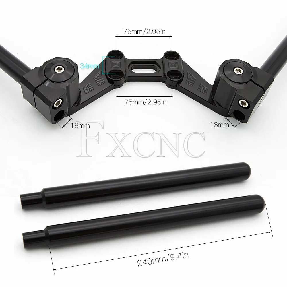 Universal 22mm Motorcycle HandleBar Clip On Fork Top Tree Triple Clamp Set for yamaha honda suzuki kawasaki YZF CBR ZX GSXR