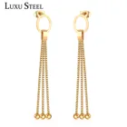 Роскошные висячие серьги-цепочки в форме Гипербола золотогосеребряного цвета, круглые массивные длинные серьги, женские вечерние серьги