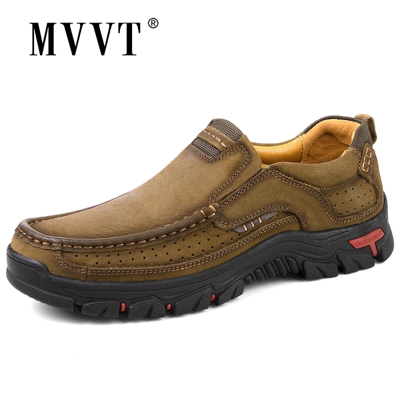 MVVT 100% Genuine Leather Shoes Men Cow Casual Male Outdoor High Quality Flats 2 Style Lace-Up Man Footwear | Обувь