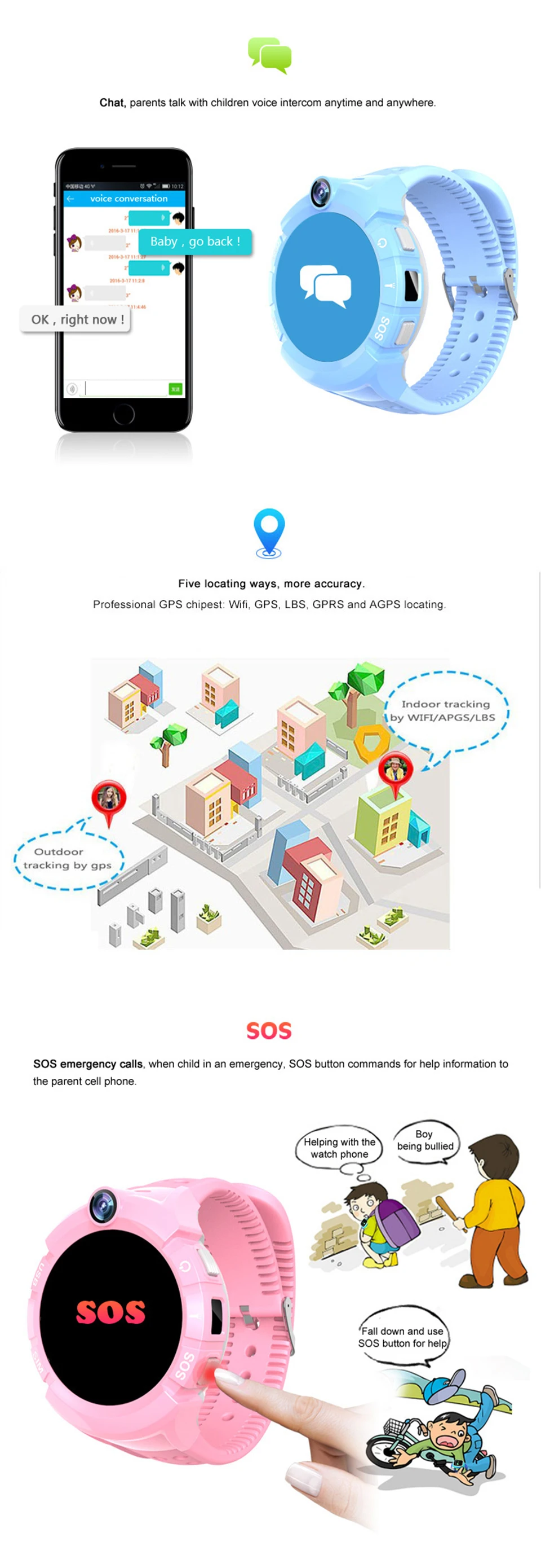 Q360 Vm50 детские gps wifi умные часы с сенсорным экраном SOS устройство отслеживания местоположения вызова для детей безопасные умные часы PK Q100 Q528 Q90