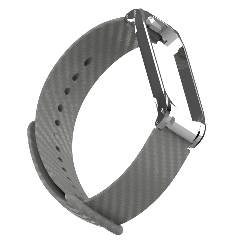 Hangrui mi Band 4 силиконовый чехол из углеродного волокна для Xiaomi mi band 4 ремешок металлический каркас браслет mi band 3 ремешок из нержавеющей стали