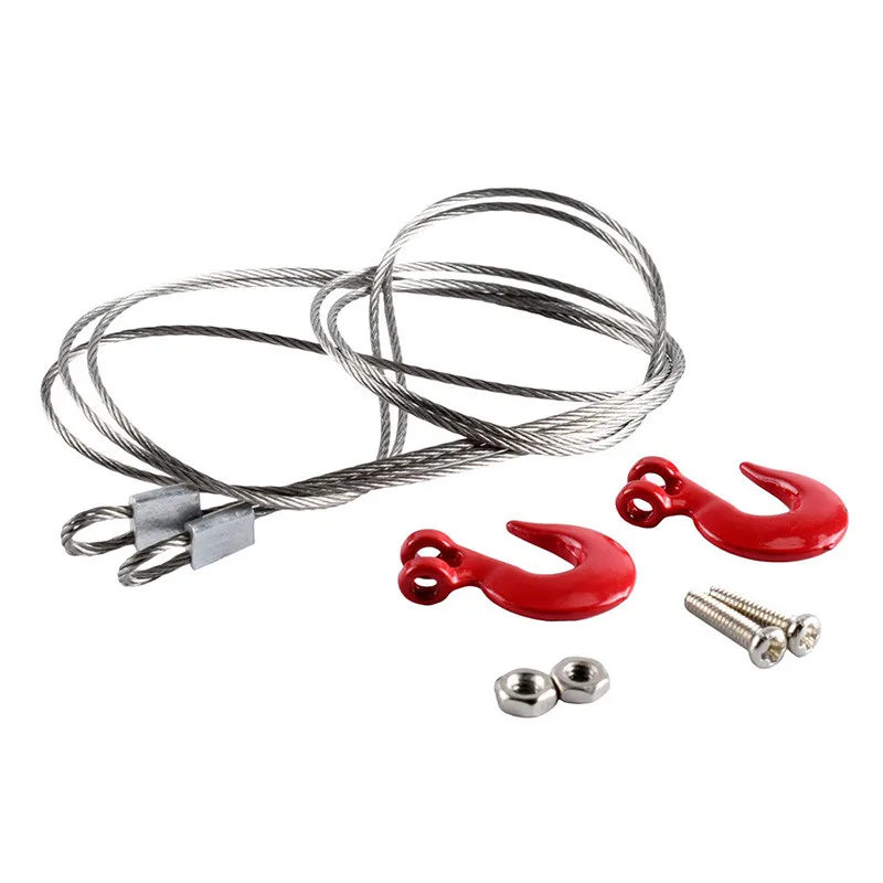 RC автомобиль стальной трос для буксировки с крюком цепь прицепа 1/10 Рок