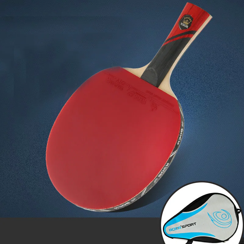 

Ракетка для настольного тенниса 1 шт., профессиональная ракетка для пинг-понга с длинной короткой ручкой, с чехлом, 7 слоев
