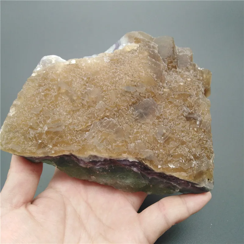 Natural Rock Amethyst Green Yellow Fluorite Crystal Quartz Rough Stone F1006