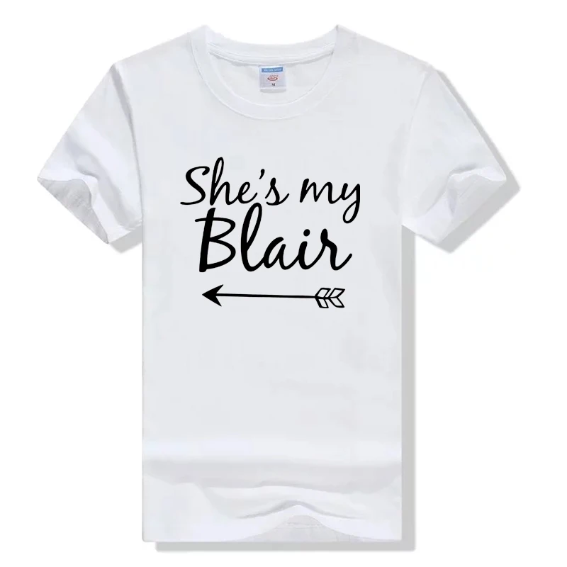 

She's My Serena, She's My Blair Bff T Shirt Harajuku Tumblr Hipster Women Tops Student Cotton Casual Tee Shirt Femme White Black