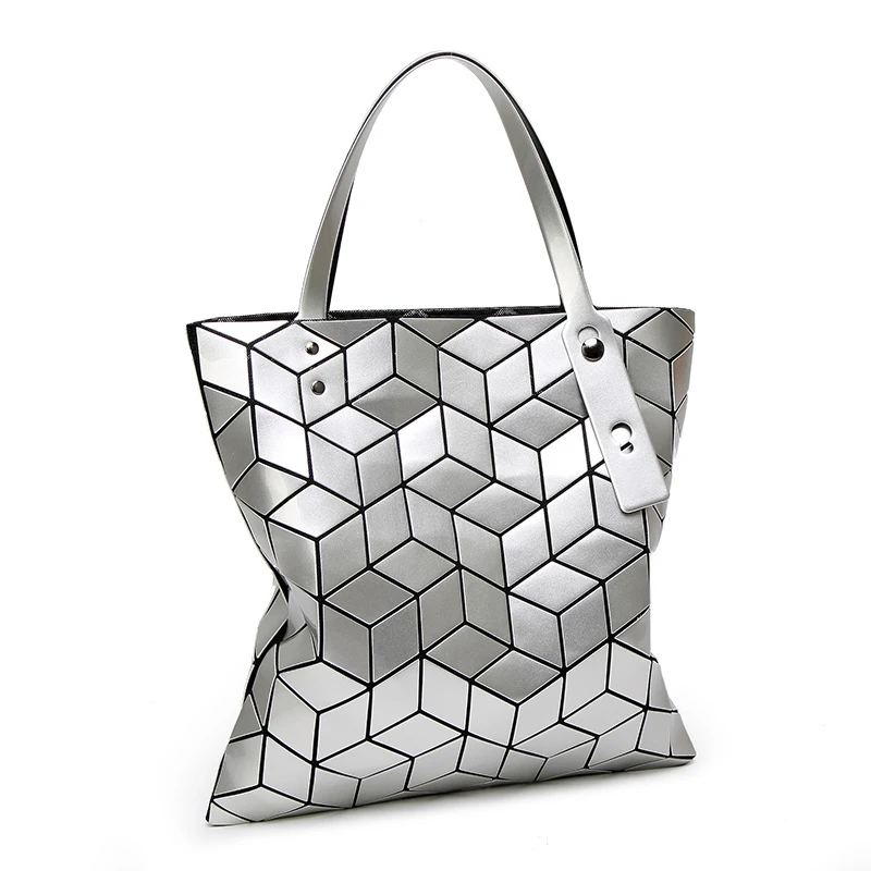 2017 Женщины PU Кожаная Сумка Большой Емкости Леди Геометрическая Решетке Алмаза