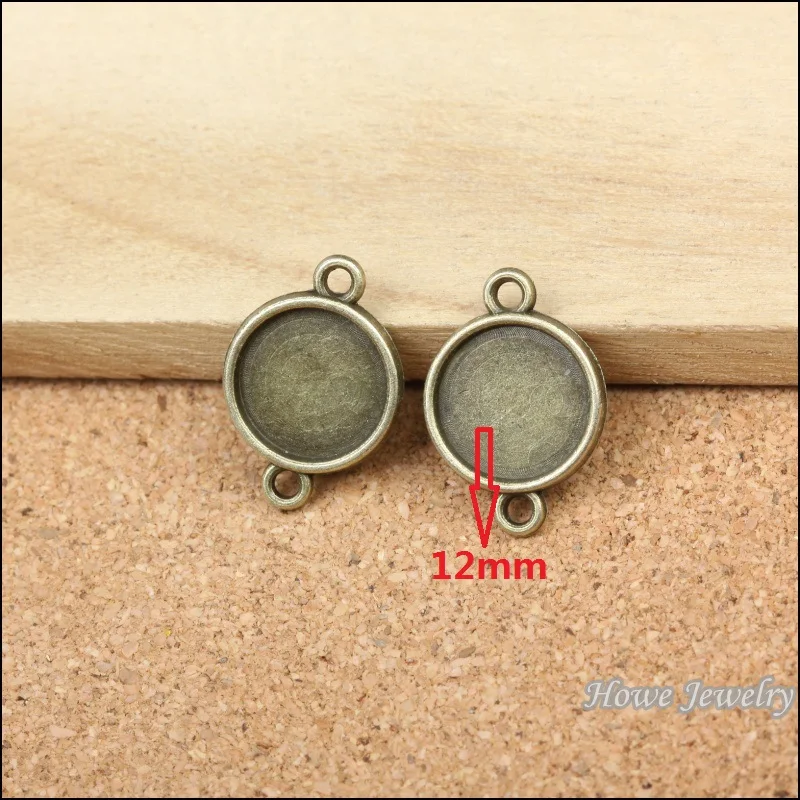 110 шт. круглая рамка для камеи/кабошона брикет бронза подходит ожерелий и