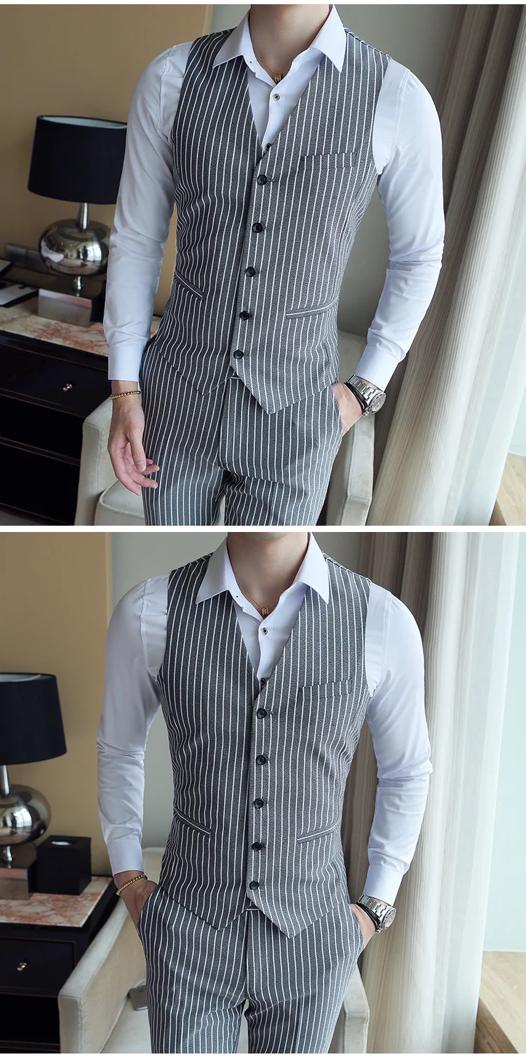 5 colors Elegant Stripe Suit Terno Costume Homme Luxe Tuxedo Suit Formal Smoking Uomo Party Weddin Slim Fit Banquet Suit Men