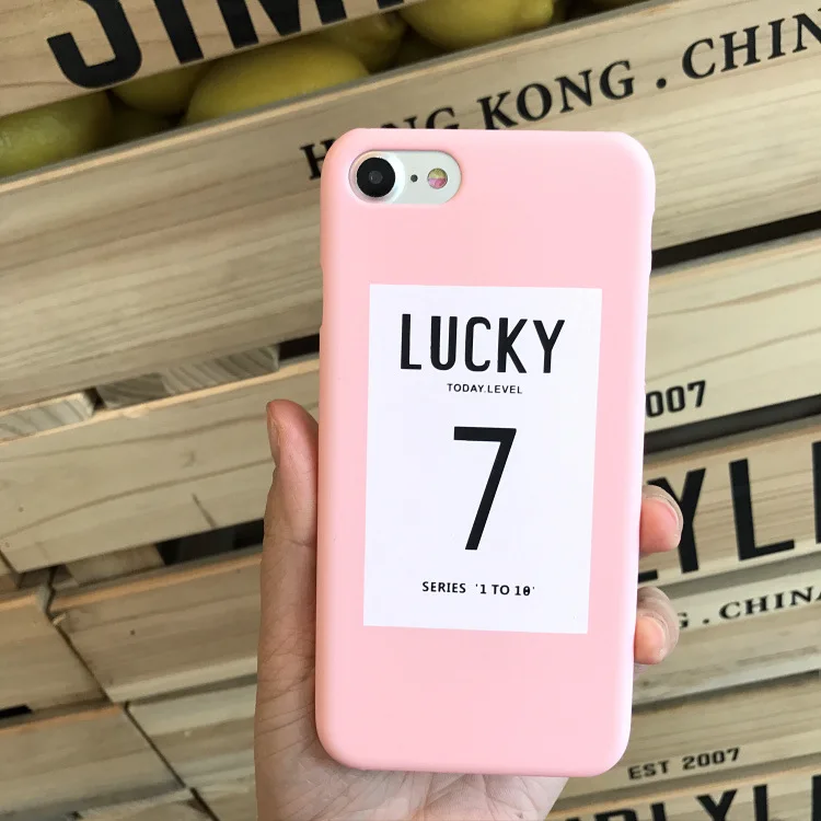 Розовый чехол для телефона с надписью lucky letters iphone 7 чехлы милым номером ультра
