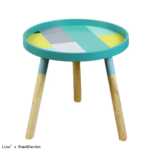 Сбить круглый 3 ноги Европа современный маленький деревянный столик | Мебель