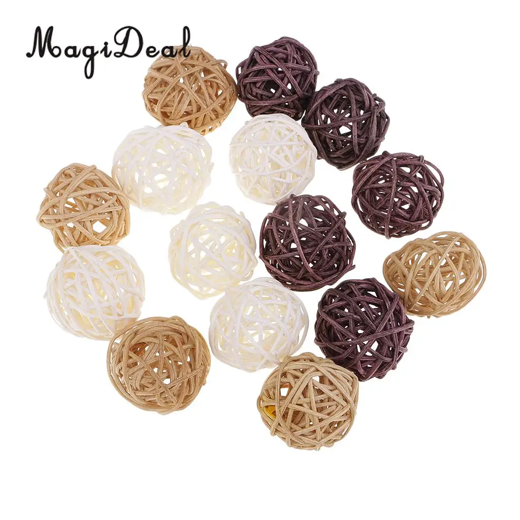 31pcs 3cm/5cm/7cm Mixed Colors Wicker Rattan Ball Christmas Birthday Home Wedding Party Decorations DIY Ornaments Kids Toys | Дом и сад
