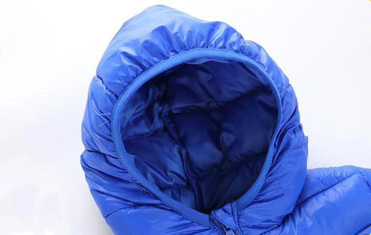 Детские зимние куртки для мальчиков пальто с капюшоном на белом утином пуху