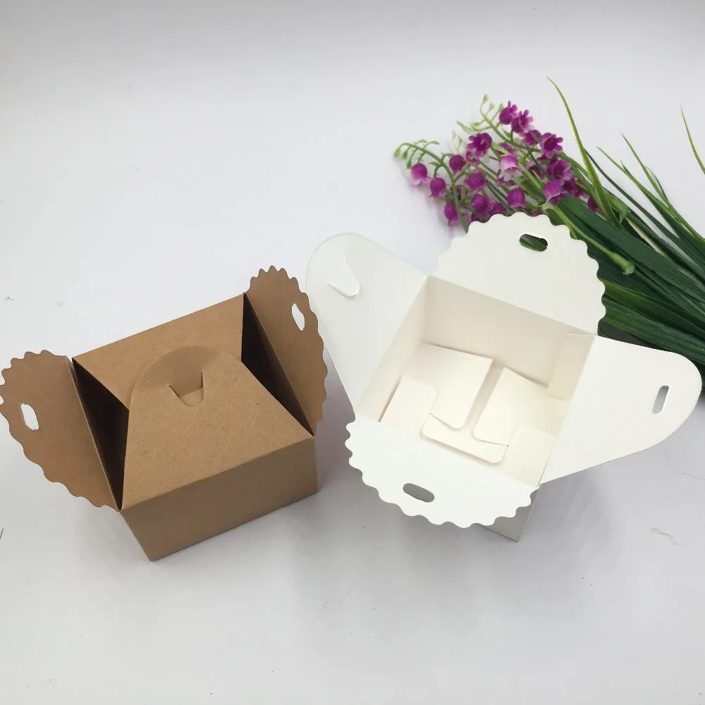 24 шт. Рождественская бумажная коробка крафт-бумага Подарочная с ручкой подарок