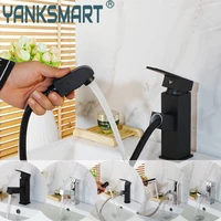 yanksmart pull out deck mounted faucet hot and cold water mixer kitchen bathroom basin sink faucet single handle washbasin tap
