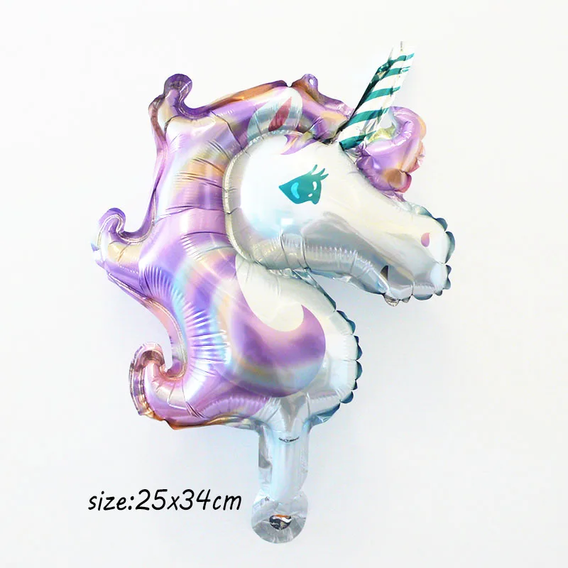 mini purple Единорог День Рождения украшения Гигантские Воздушные шары из фольги с радугой и единорогом Свадебный детский душ Декор детские игрушки Воздушные шары вечерние принадлежности - Цвет: mini purple