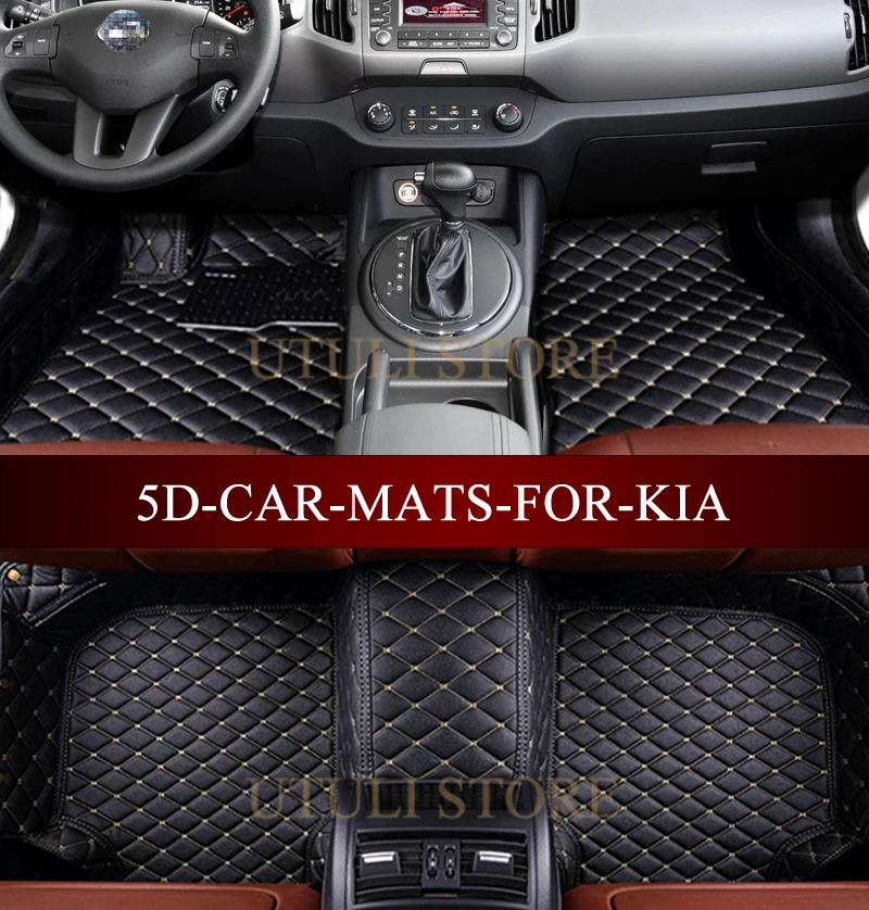 Кожаные автомобильные коврики для KIA sportage/sportage R/k3x/sorento/carens/Rondo 3D ног под заказ |