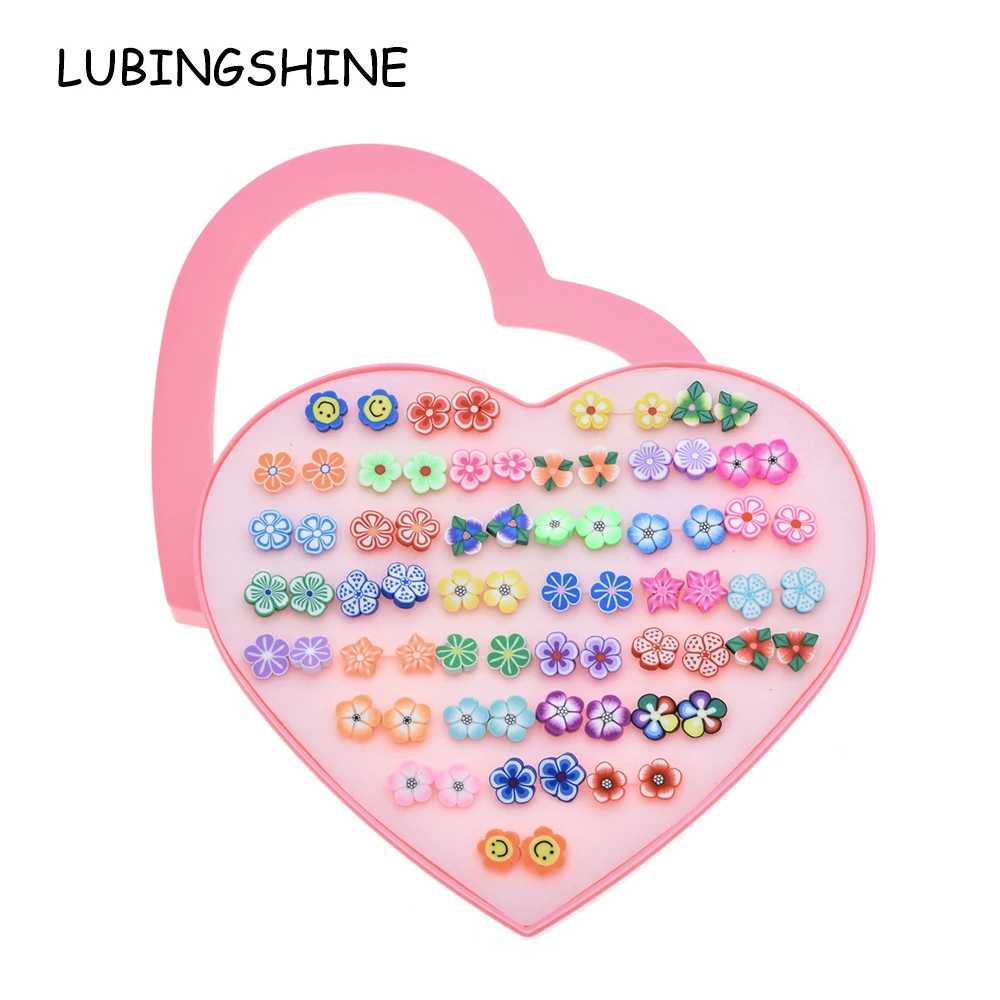LUBINGSHINE Мода 36 Пары/упр. Модная мягкая глина цветок шпилька Комплект сережек для