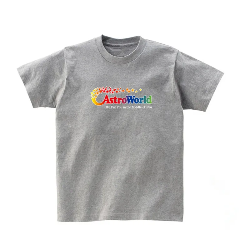 24 gray FIZLA Travis Scotts ASTROWORLD футболки с принтом для мужчин/женщин, повседневная крутая Мужская футболка с круглым вырезом, летняя футболка с коротким рукавом, одежда в стиле хип-хоп - Цвет: 24 gray
