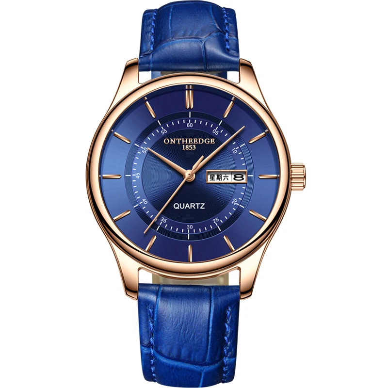 Men's watch business round quartz men's waterproof belt mechanical trend accessories table sale | Наручные часы